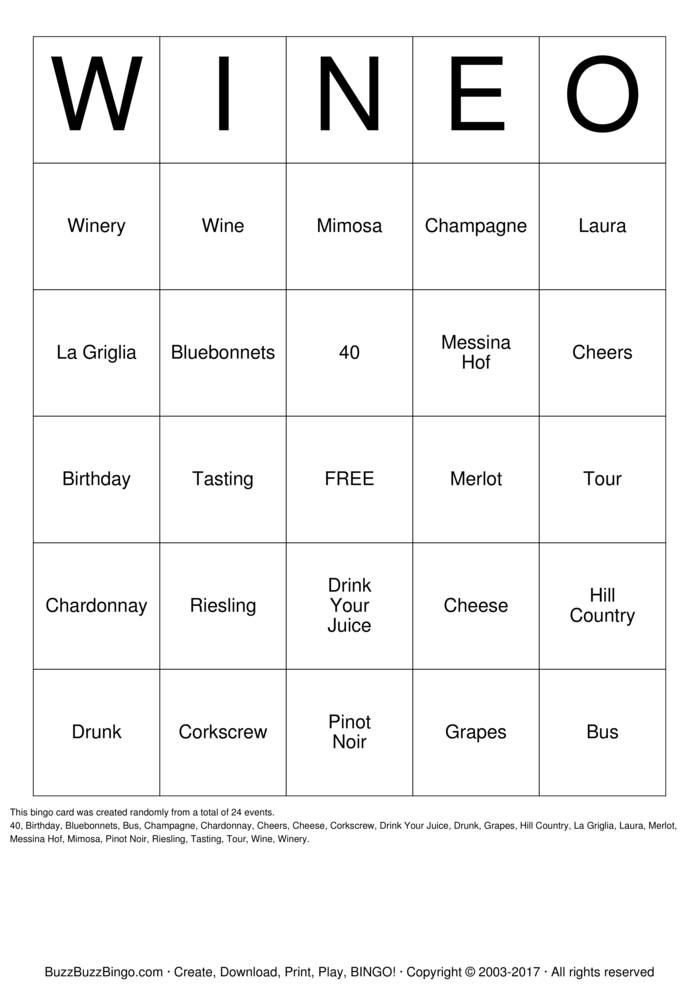Download Free Custom Bingo Cards