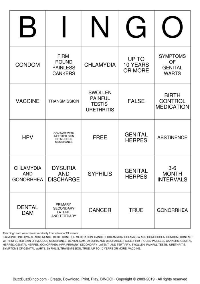 Download Free HIV/STD Bingo Cards