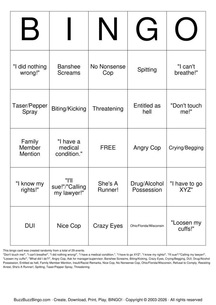 Download Free Karen  Bingo Cards