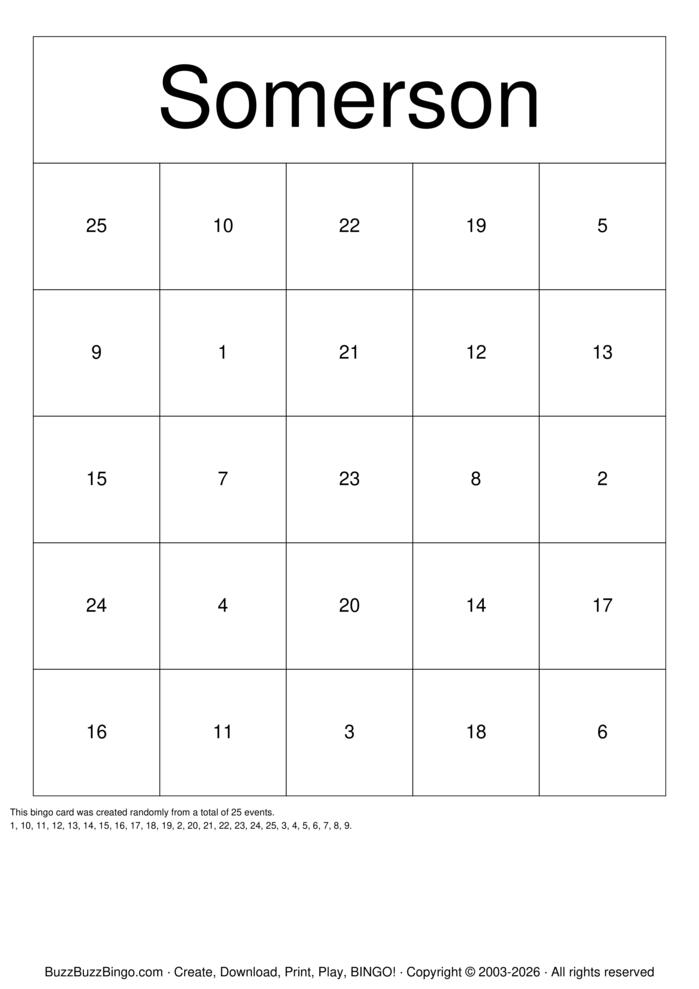 Download Free Numbers 1-45 Bingo Cards Download Free Numbers 1-45 Bingo Cards