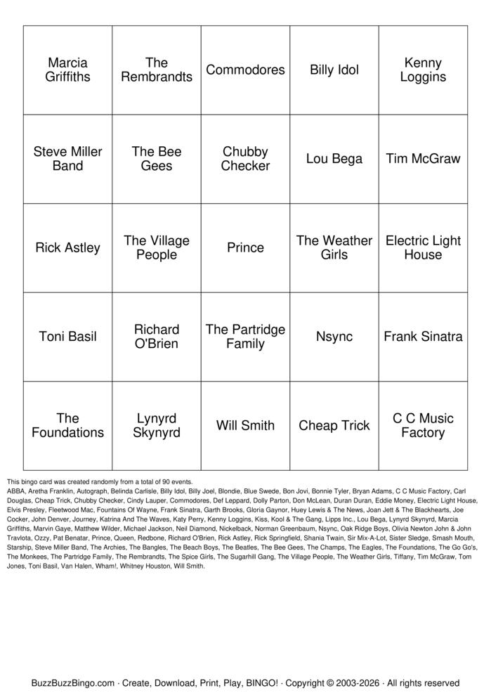 Download Free SING-A-LONG FINALE Bingo Cards Download Free SING-A-LONG FINALE Bingo Cards