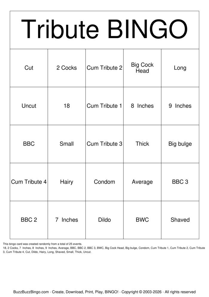 Download Free Tribute Bingo Bingo Cards Download Free Tribute Bingo Bingo Cards