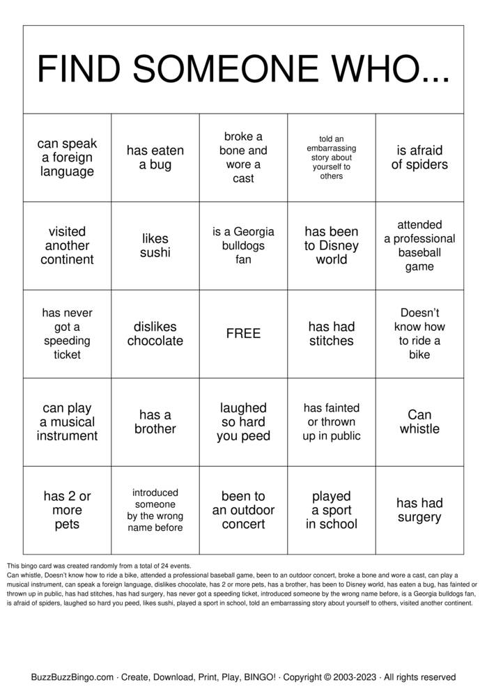Download Free Funny Bingo Bingo Cards