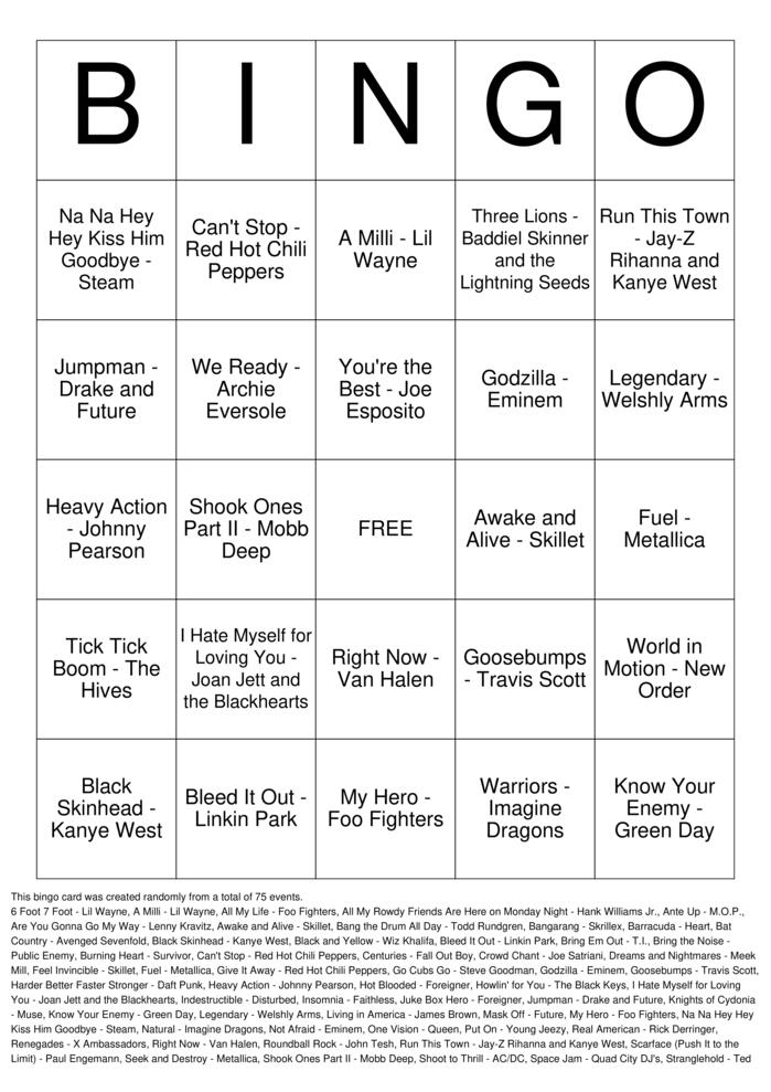 Download Free Game Day Hype Bingo Cards