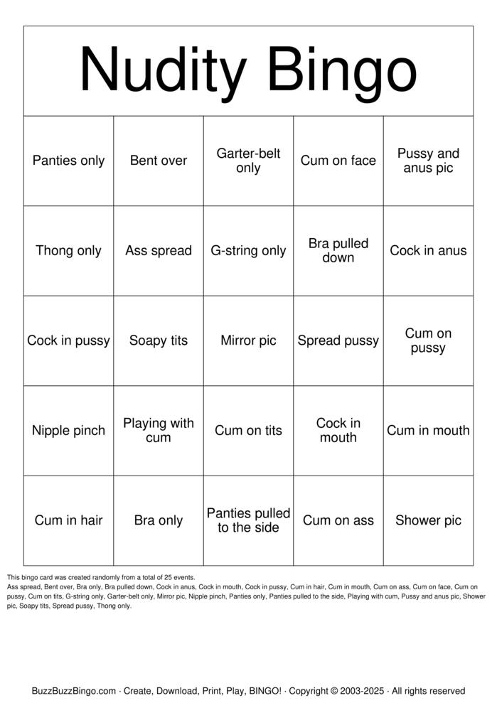 Download Free NSFW Bingo Bingo Cards Download Free NSFW Bingo Bingo Cards