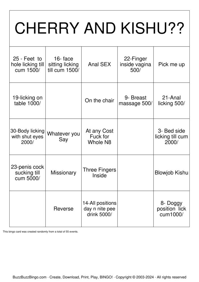 Download Free SEX positions Bingo Cards