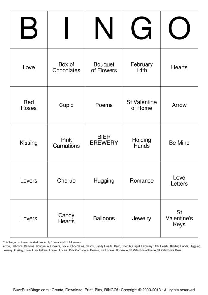 Valentines Day Bingo Cards To Download Print And Customize Valentines day bingo cards to download print and customize