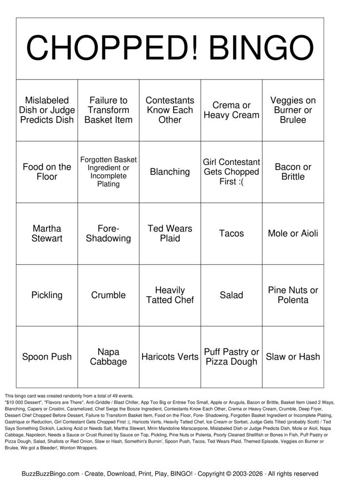 Download Free 7x7 Bingo Cards