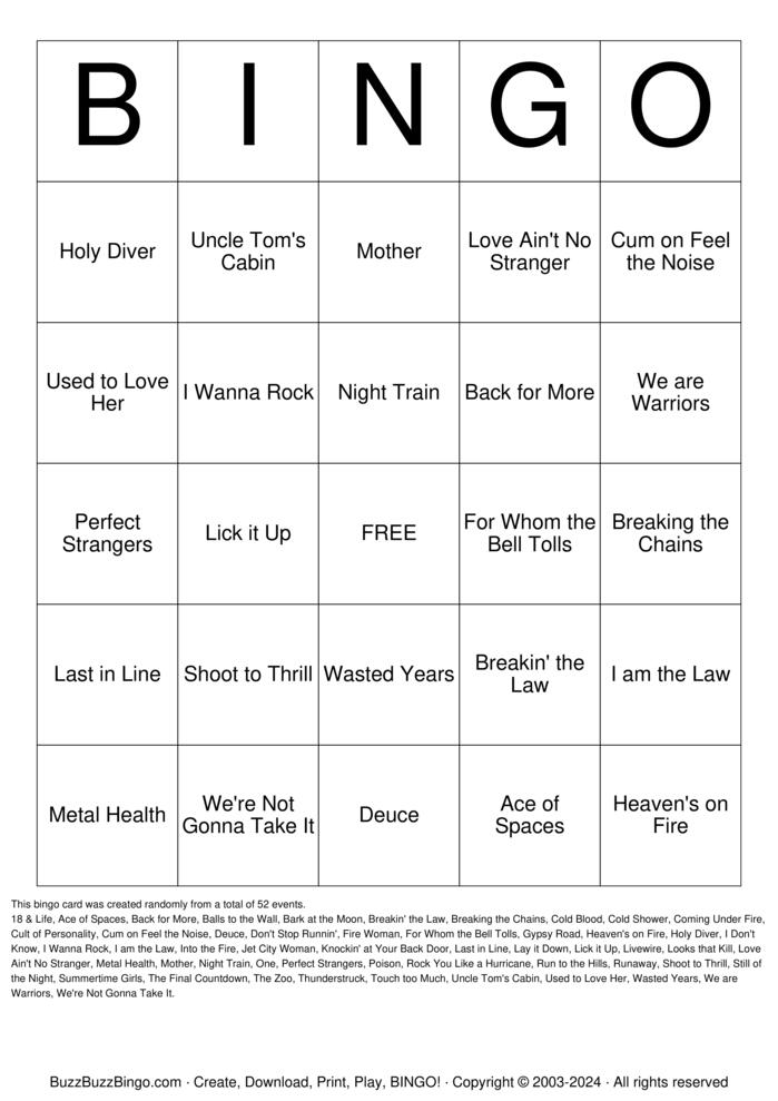 Download Free Custom Bingo Cards Download Free Custom Bingo Cards
