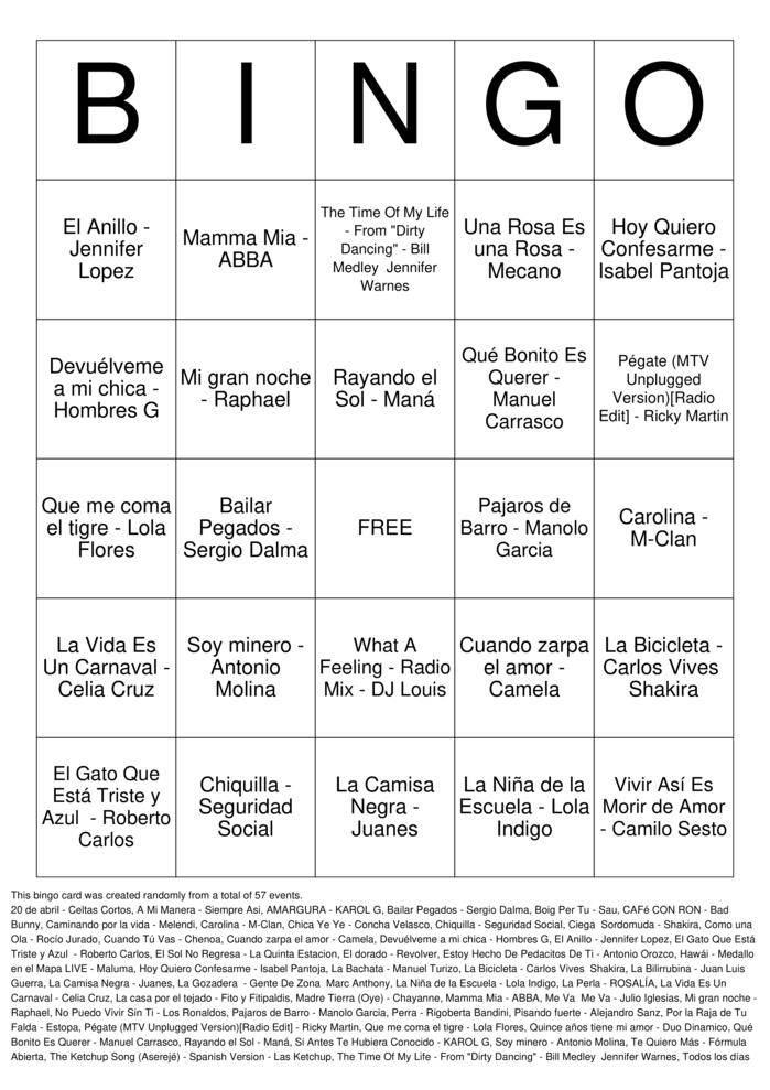 Download Free Custom Bingo Cards