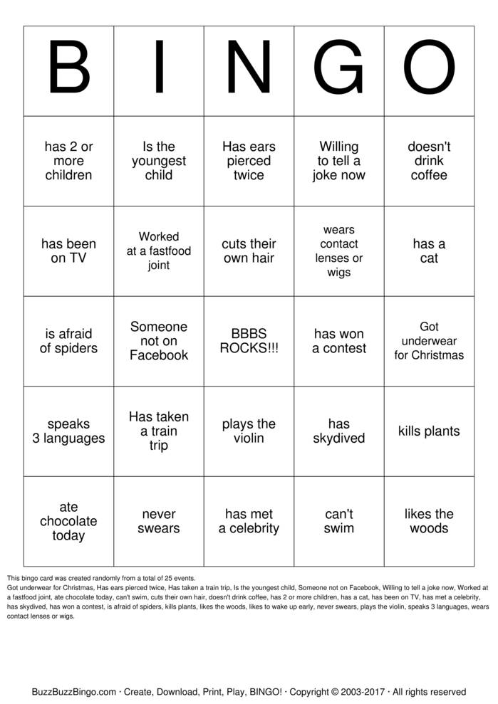 Download Free Custom Bingo Cards Download Free Custom Bingo Cards