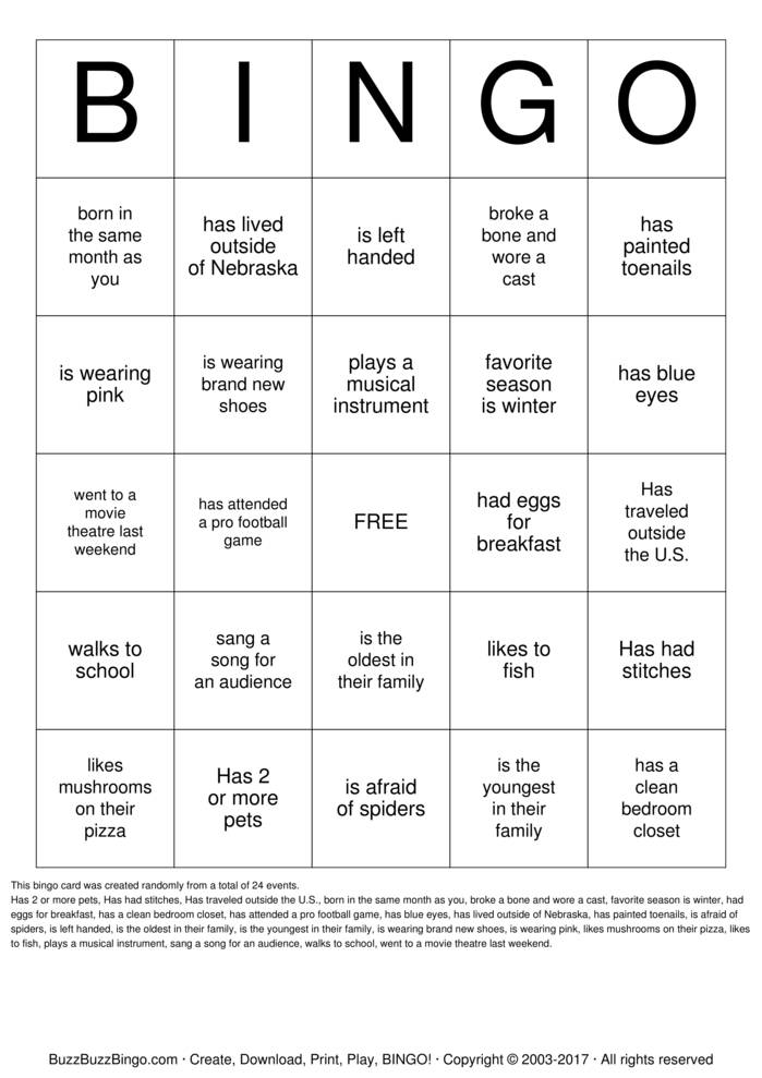 Download Free Find Someone Who... Bingo Cards