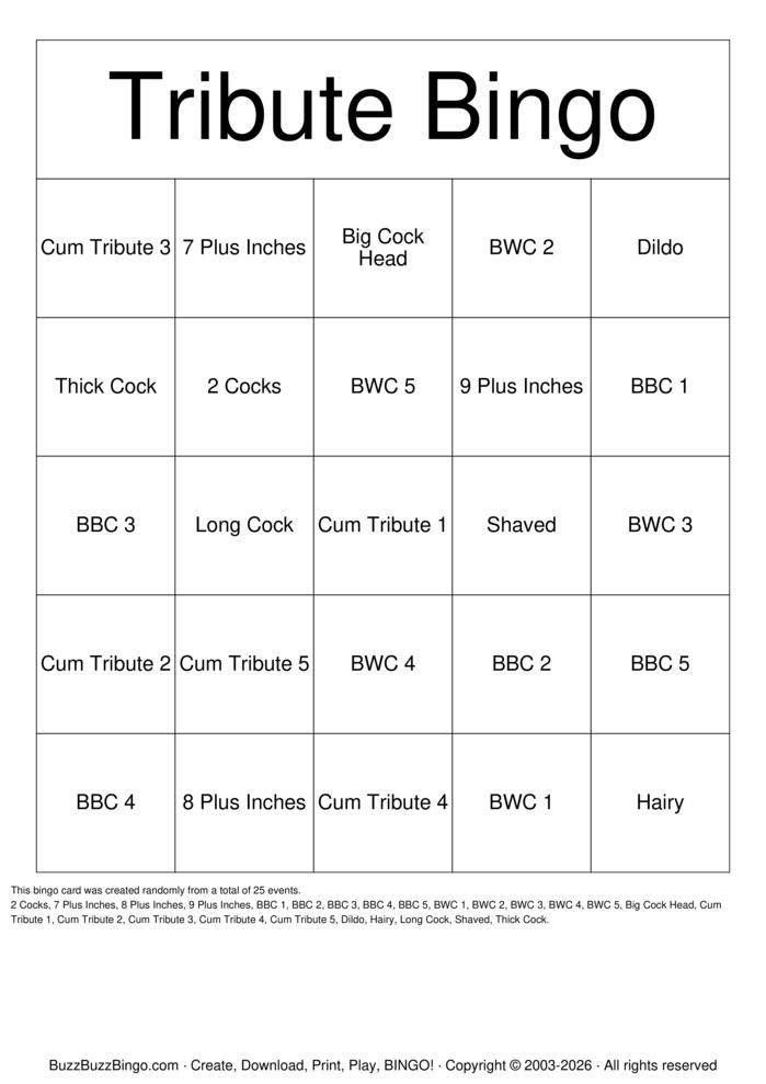 Download Free JERK OFF CHALLENGE Bingo Cards Download Free JERK OFF CHALLENGE Bingo Cards
