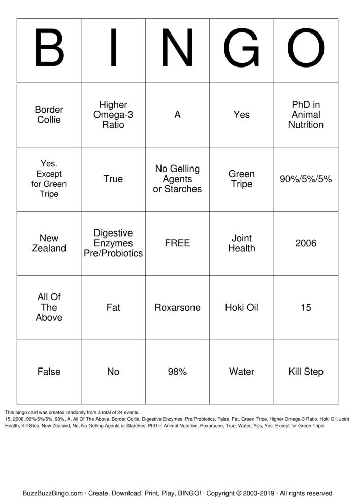 Download Free K9 Natural Bingo Cards Download Free K9 Natural Bingo Cards
