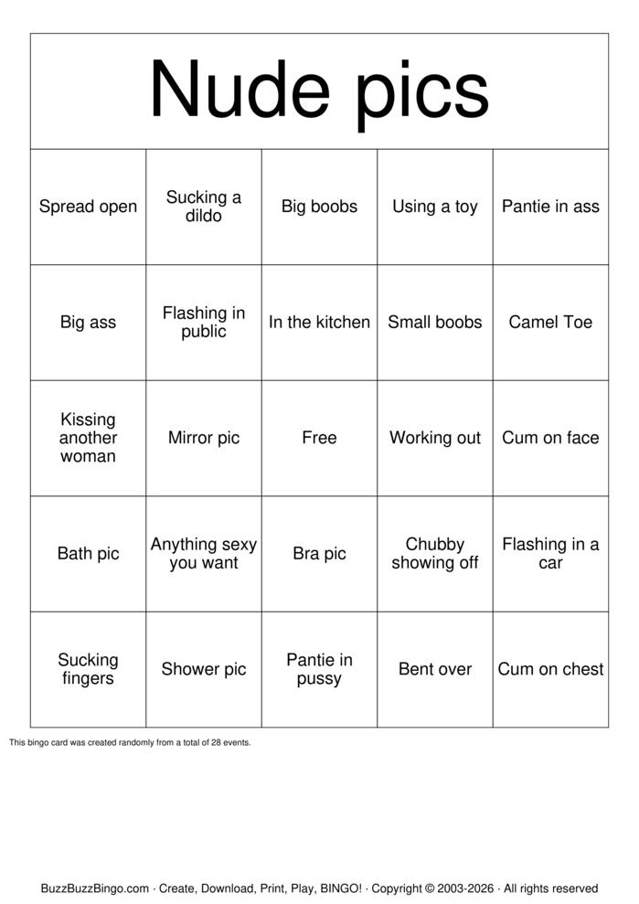 Download Free Nude Bingo Bingo Cards Download Free Nude Bingo Bingo Cards