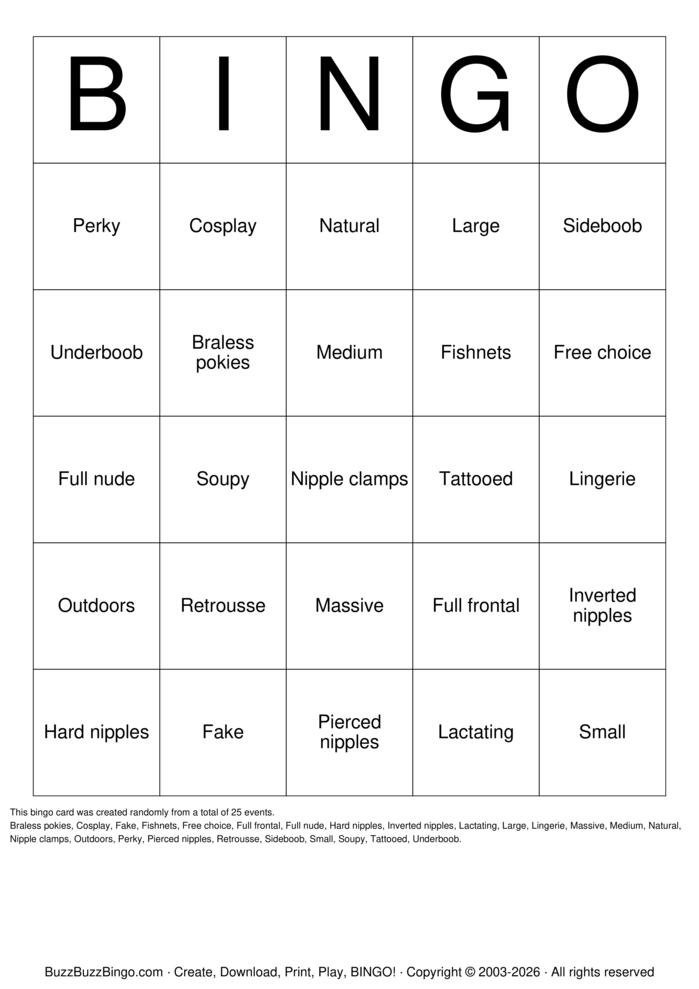 Download Free Boobs Bingo Cards Download Free Boobs Bingo Cards