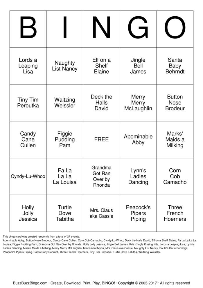 Download Free Custom Bingo Cards Download Free Custom Bingo Cards
