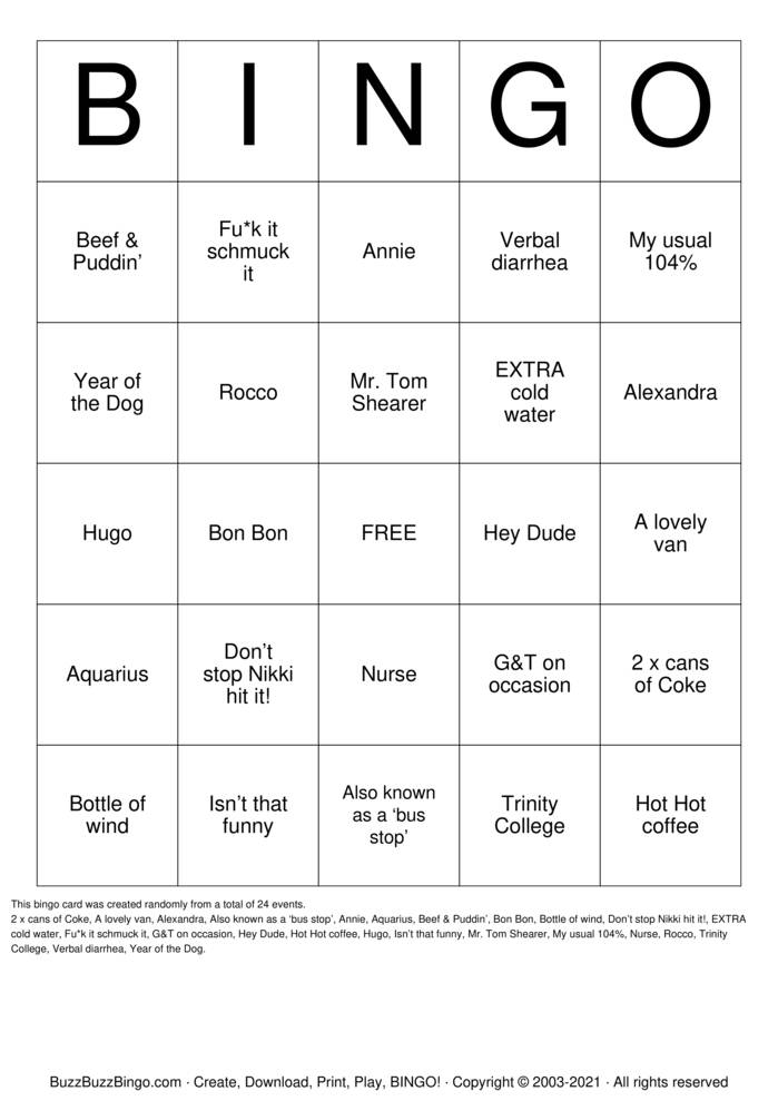 Download Free Custom Bingo Cards Download Free Custom Bingo Cards