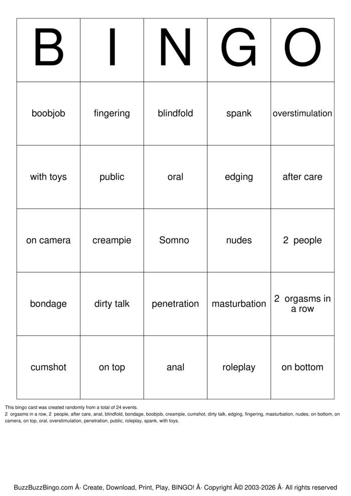 Download Free NSFW Bingo Cards