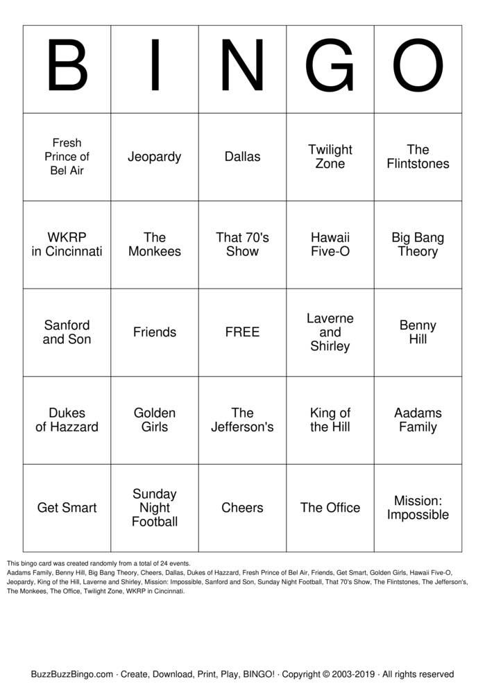Download Free Rock 'N' Roll Bingo Cards Download Free Rock 'N' Roll Bingo Cards