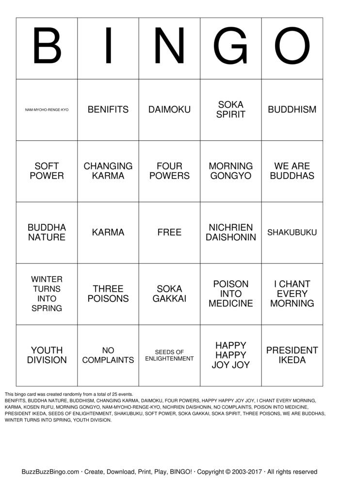 Bingo Cards to Download, Print and Customize!
