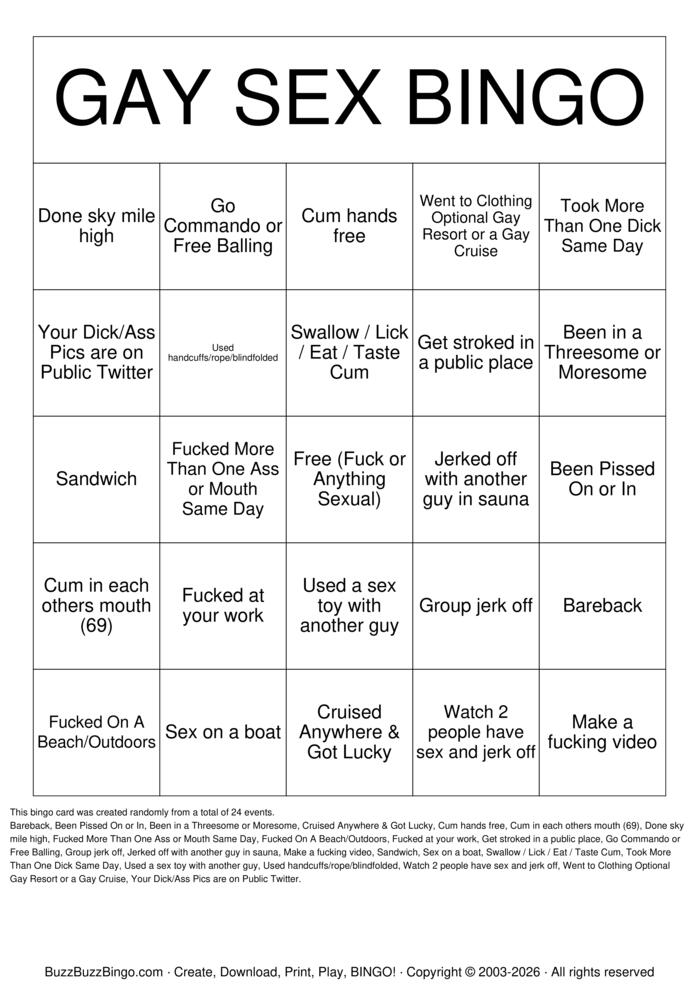 Download Free Dirty Gay Bingo! Bingo Cards Download Free Dirty Gay Bingo! Bingo Cards