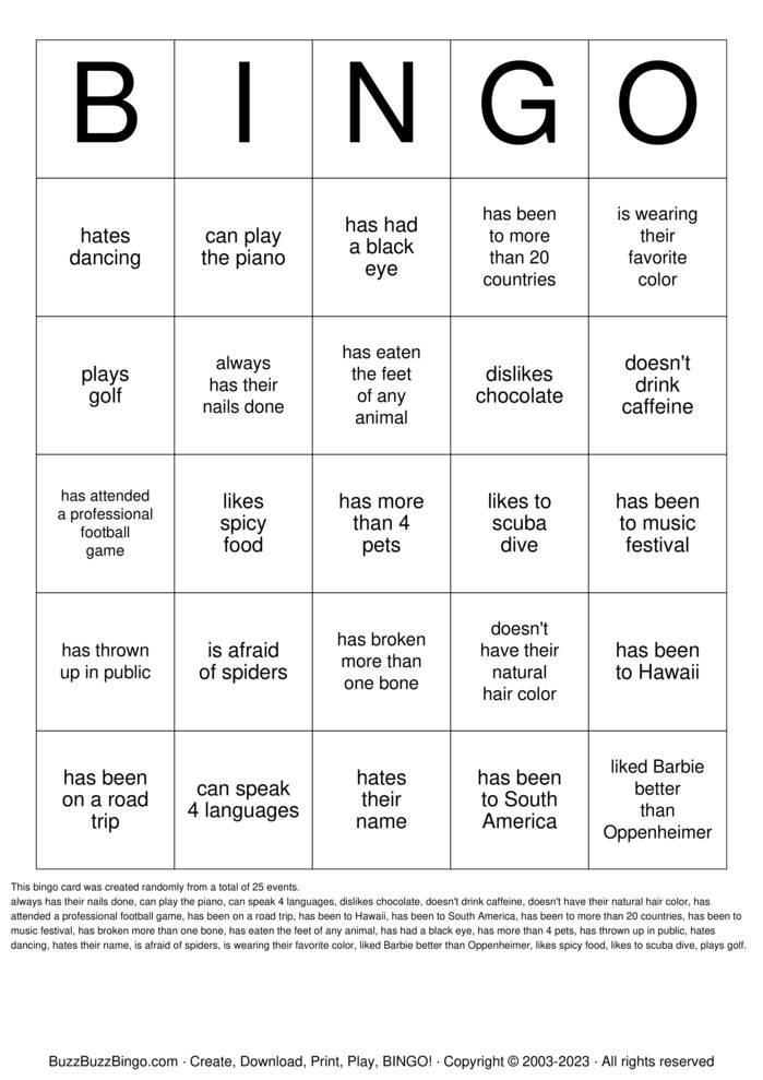 Download Free Find Someone Who... (2) Bingo Cards