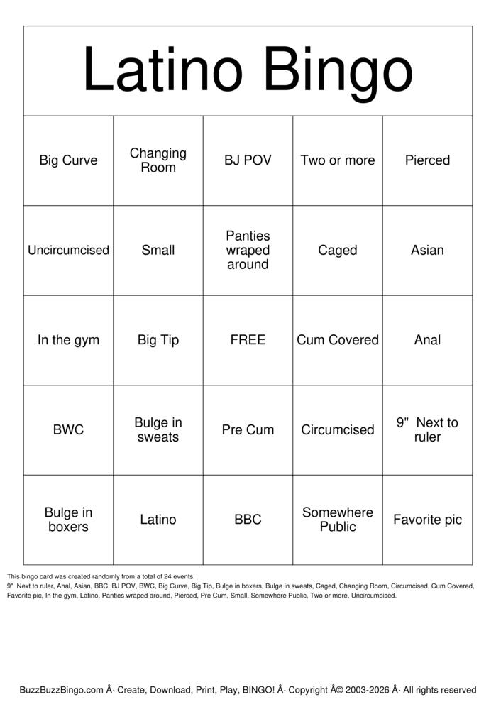 Download Free Latino Bingo Cards