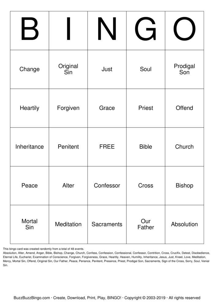 Download Free Reconciliation Bingo Cards