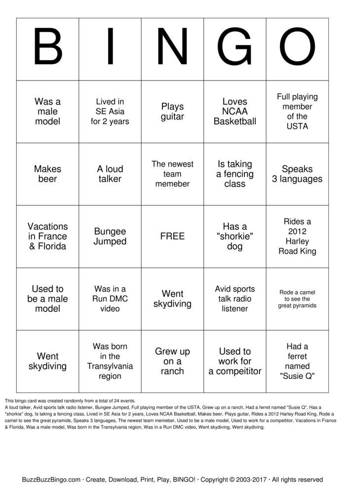 Download Free TBIO BINGO Bingo Cards