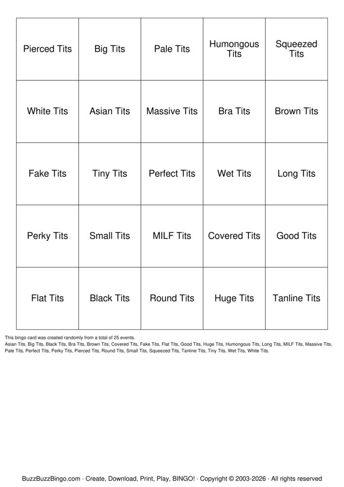 Download Free T I T S Bingo Cards Download Free T I T S Bingo Cards
