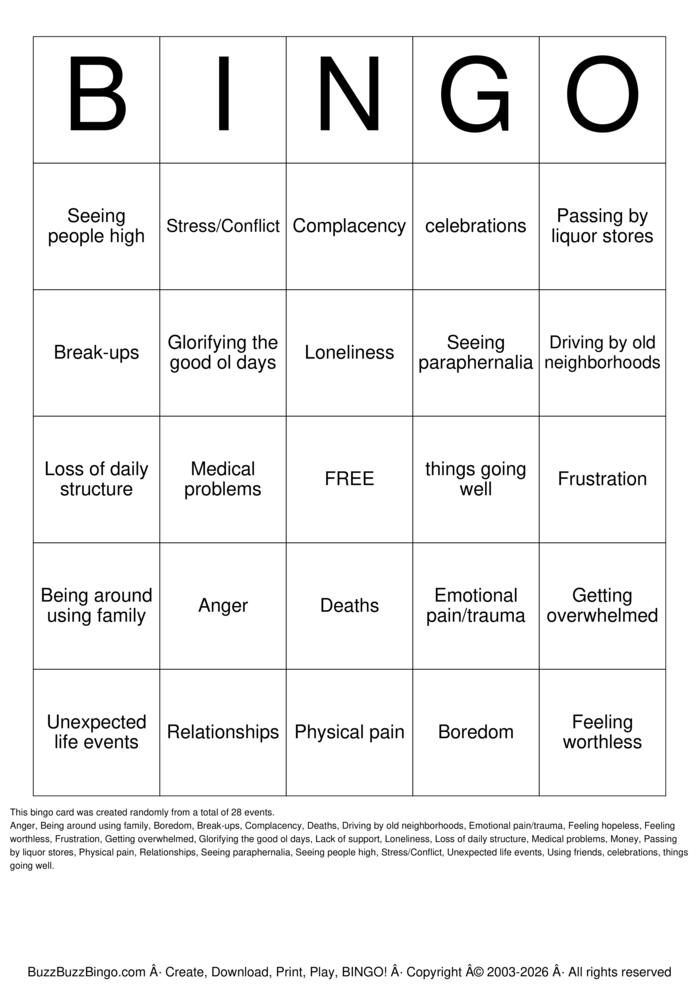Download Free Trigger Bingo Cards Download Free Trigger Bingo Cards