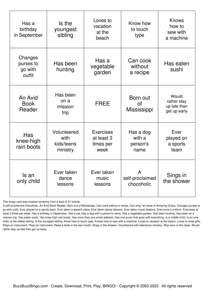 WOMEN'S MINISTRY BINGO Bingo Cards to Download, Print and Customize!