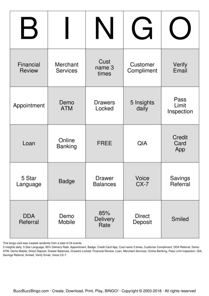 Download Free Custom Bingo Cards