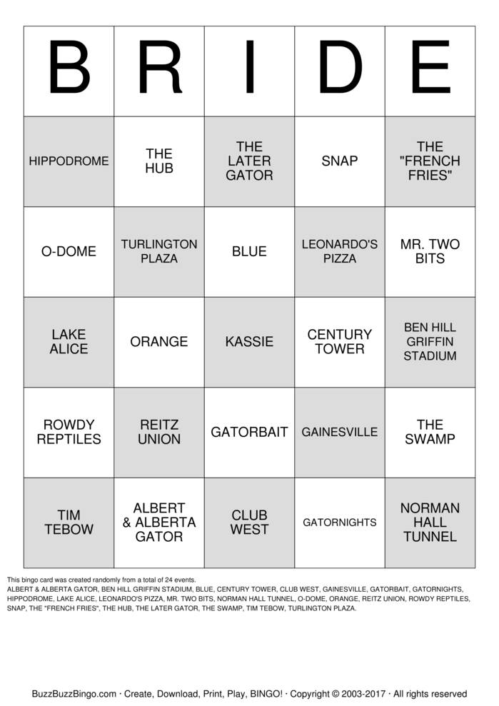 Bridal Shower Bingo Cards to Download, Print and Customize!