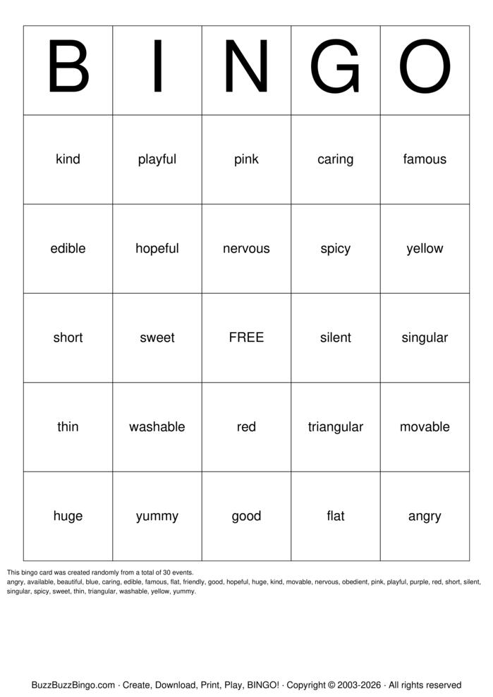 Download Free Custom Bingo Cards Download Free Custom Bingo Cards