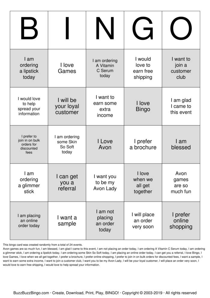 Download Free Custom Bingo Cards
