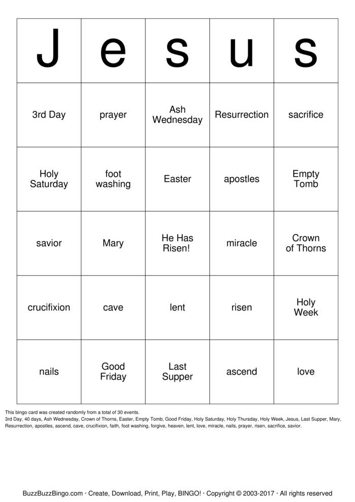 Download Free Easter Bingo Bingo Cards