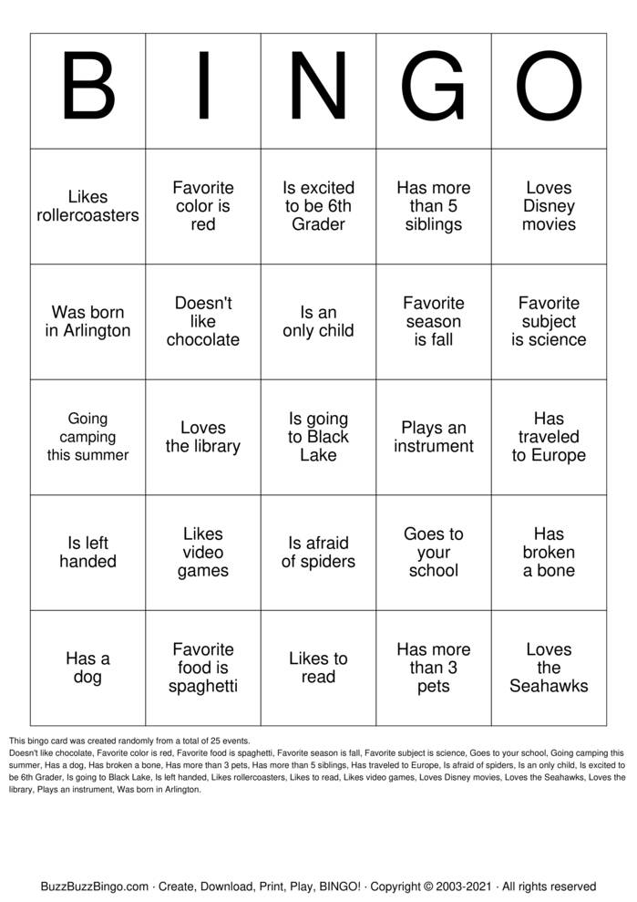 Find a Friend Who... Bingo Cards to Download, Print and Customize!