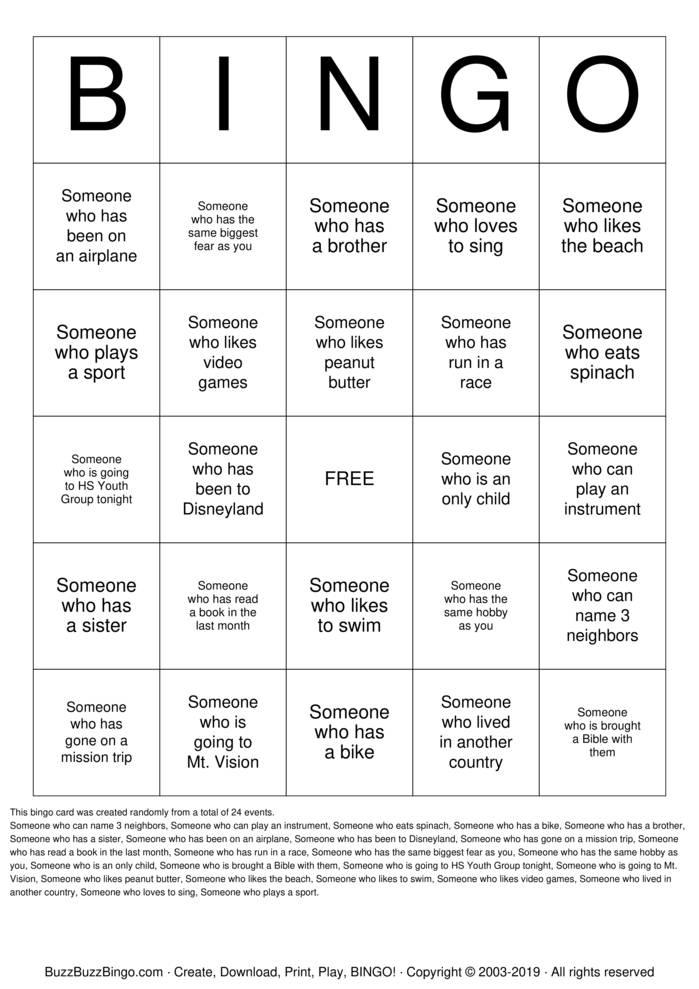 Friendship Bingo Bingo Cards to Download, Print and Customize!