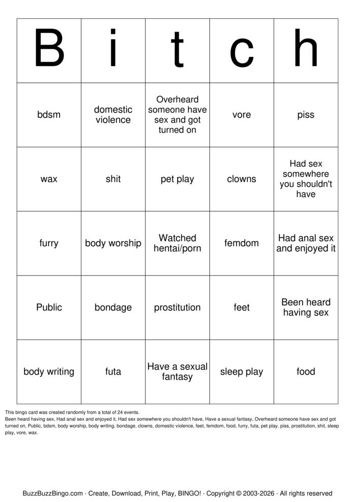 Download Free NSFW Bingo Bingo Cards