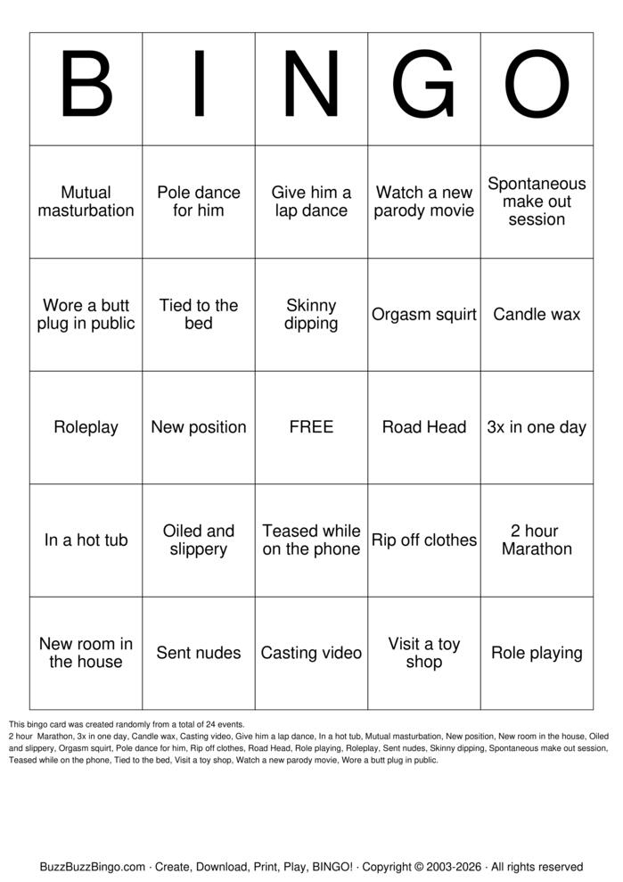 Download Free Sex Act Bingo Bingo Cards Download Free Sex Act Bingo Bingo Cards