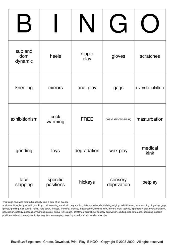 Download Free kinks bingo Bingo Cards