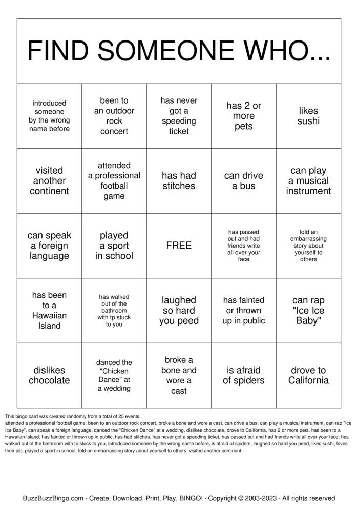 Getting to Know You! Bingo Cards to Download, Print and Customize!