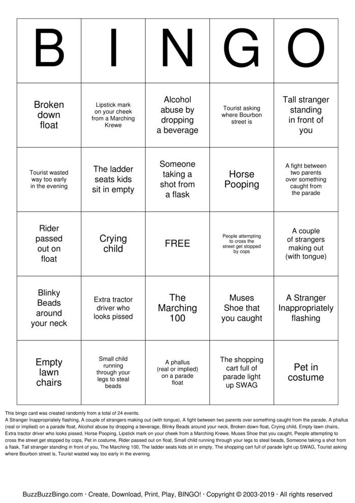 Mardi Gras Bingo Cards to Download, Print and Customize!