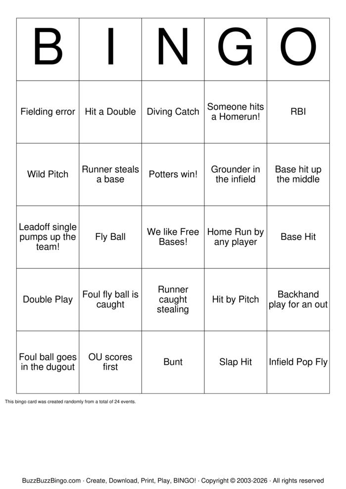 Download Free Softball Bingo Bingo Cards Download Free Softball Bingo Bingo Cards