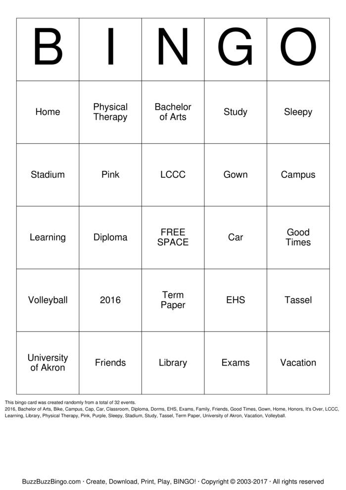 Download Free Suzanne Nicole Graduation Bingo Cards Download Free Suzanne Nicole Graduation Bingo Cards