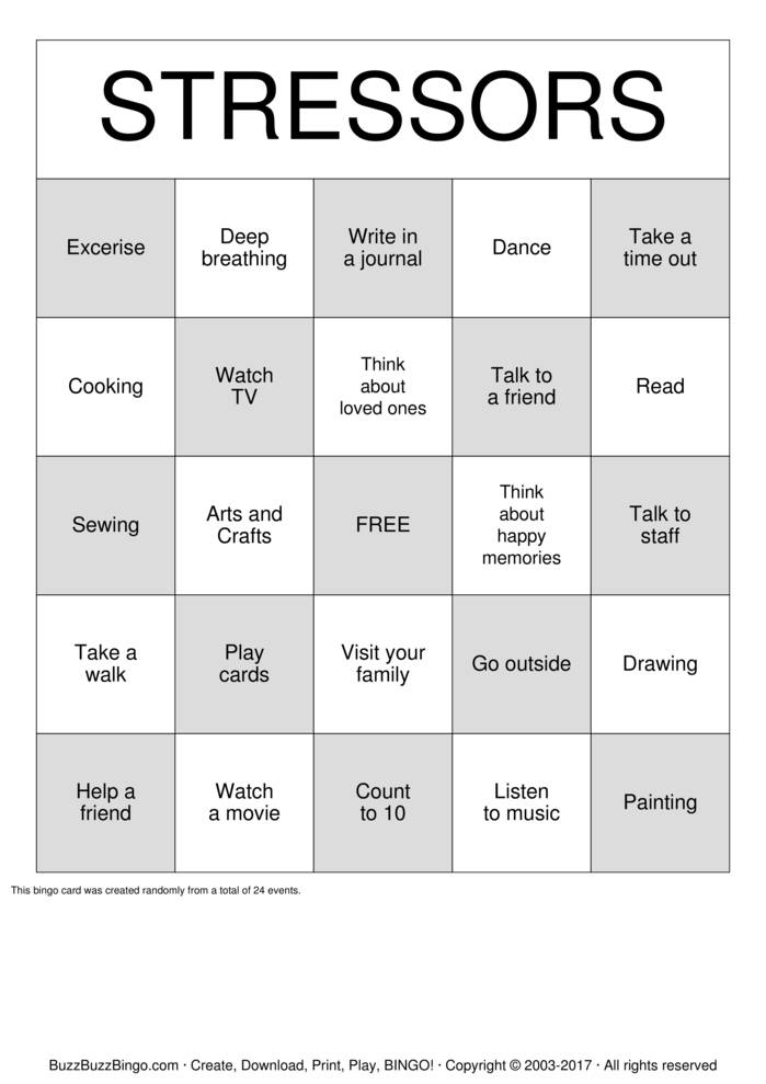 Coping Skills Bingo Cards to Download, Print and Customize!