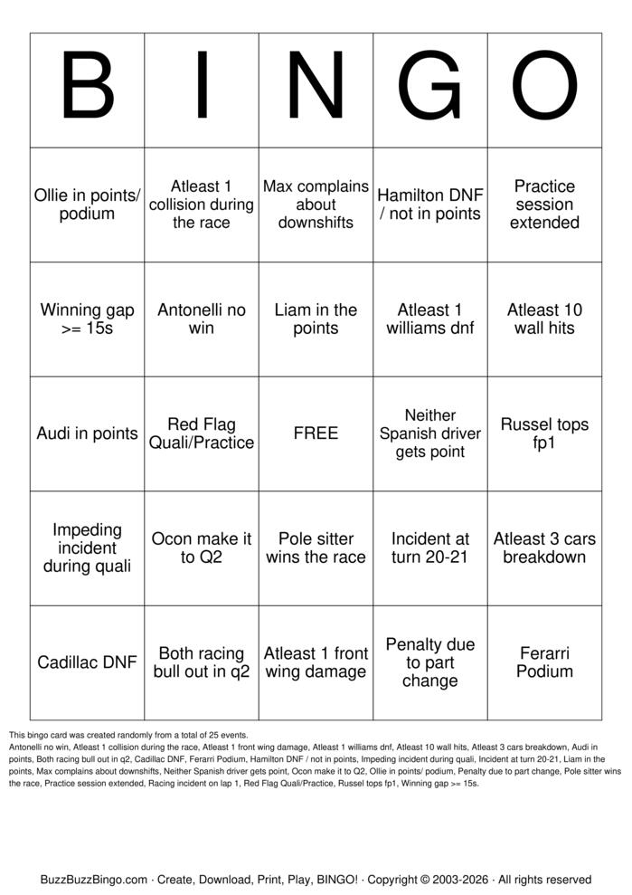 Download Free Custom Bingo Cards