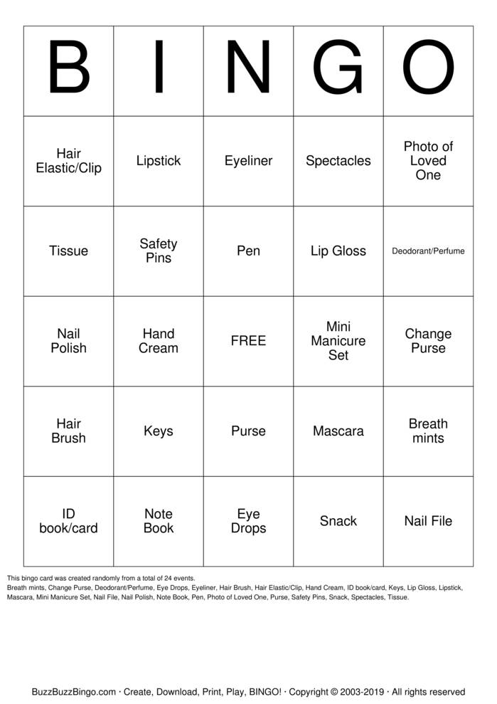Download Free Handbag Bingo Bingo Cards Download Free Handbag Bingo Bingo Cards